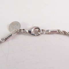 Sterling Silver Rope Bracelet Solid Vintage 925 7.5″ Long 2.5mm