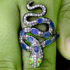 Victorian 2.50Ctw Rose Cut Diamond Gemstone Silver Stunning Snake Ring Jewelry
