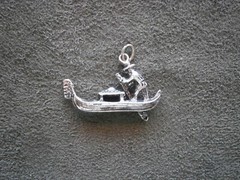 Gondola & Gondolier Venice Vintage Sterling Silver Bracelet Charm Pendant 3.1g