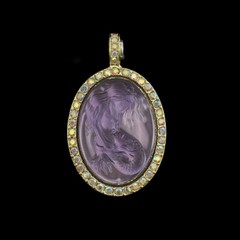 Medieval Retro Vintage Light Luxury Cute Mermaid Series Oval Magnetic Pendant