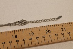 VCLM Filigree Crystal Station Necklace – Dark Silver Tone Chain