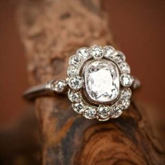 2.50Ct White Cushion Cut Simulated Diamond Art Deco Engagement 925 Silver Ring