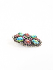 Liz Palacios Pink And Green Watermelon Rhinestone Brooch Pin Vintage