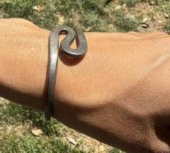 Modernist Bracelet Sterling Silver Cuff Abstract Swirl Taxco Mexico