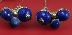 Vintage Estate Jewelry Lot 4 Pairs Clip On Earrings Rhinestone Pearl Blue Retro