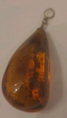 Vintage Amber Pendant 1.5 Inches Long .75 Inches Wide