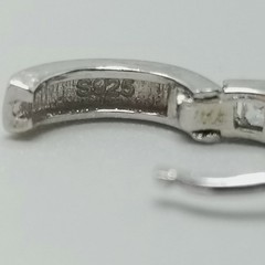 Vintage Sterling Silver Huggie Hoop Earrings Rhinestone Inset Hinged 1/2 Inch