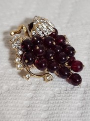 Nolan Miller Bordeaux Grape Pin Brooch *MINT NOS W/ ORIGINAL BOX & COA*