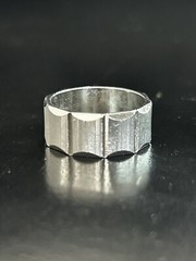 Ring Sterling Size 7 Sliver Square Block Band Rectangle Cut Carve Vintage