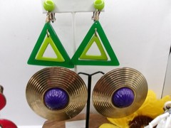 Vintage Costume Jewelry Earrings 80s 90s Y2K Pierced Clip Chunky Retro Lot
