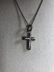 30. John Hardy jai 925 Ster Grace Faith Hammered cross Enhancer pendant 35-17mm