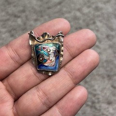Celiane & Ron Dunetz Sterling Silver Enamel Shield Pendant