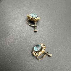 Sterling Signed Screw Back Earrings J16