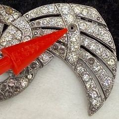 Vintage Butler and Wilson Rhinestone Ribbon Brooch Pot Metal Signed B&W READ