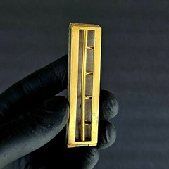 Antique Victorian 925Sterling Silver Filigree Gilt Brass Hair Slide Barette Clip