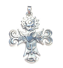 Vintage Unisex Sterling Silver James Avery La Primavera Cross With Dove 1.06″