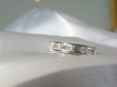 Berricle Sterling Silver 925 Baguette CZ Channel Set Vintage Band Ring Size 7