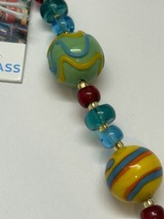 Dyadema Murano Glass Necklace Bronze 18kt Gold Plated Handcrafted New Tags