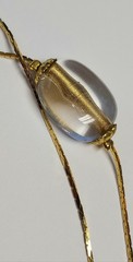 Vintage Beaded Station Necklace & Earrings JC Penny 90s Matte Gold Tone NOS
