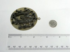 Vintage Edlee Gold and Gray Tone Gemini Medallion Pendant NEEDS BAIL AS IS 53.1g
