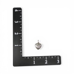 Sterling Silver Sunflower Puffy Heart Charm for Bracelet Beaded Vintage New 23