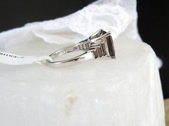 Vintage Art Deco Style Sterling Silver 925 Natural Smoky Quartz Ring 7