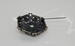 Vintage Rhinestone Multi Stone Brooch Metal 1.5″