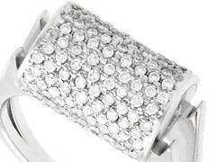 Vintage 0.68 Ct Diamond and 18k White Gold Dress Ring