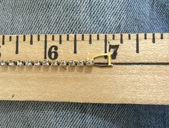 Vintage Faux Gold Bracelet w/Faux Diamonds costume jewelry 7 inches