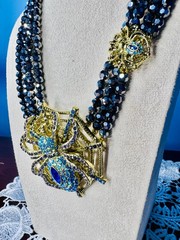 HEIDI DAUS! “Entangled Elegance” A Spider* Spinning It’s Web Necklace/Earring’s
