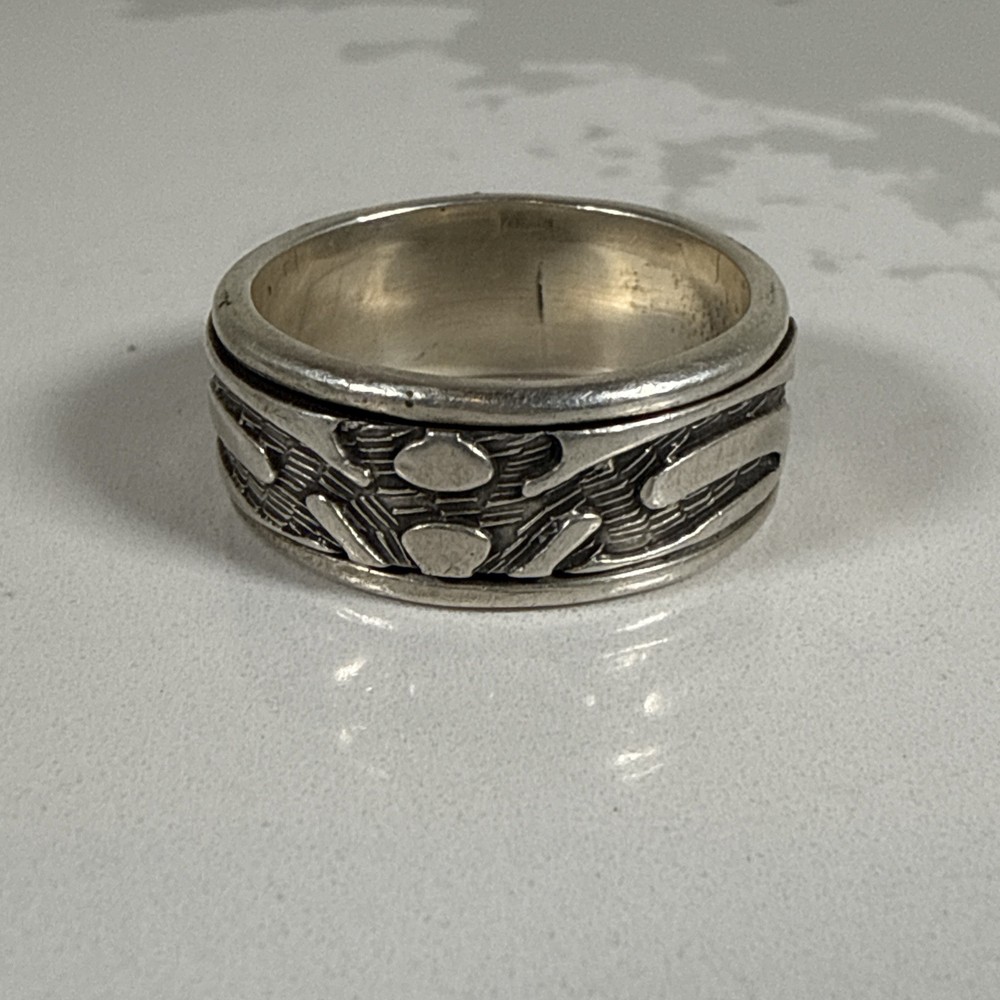 .925 Sterling Silver Vintage Spinner Ring See Pics For Size**