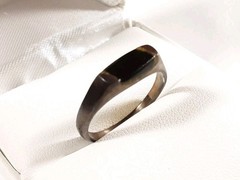 VINTAGE STERLING SILVER STACK STYLE ONYX SIZE 7.5 RING 2.3g AS IS