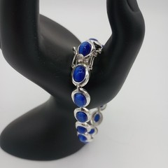 FAS DESIGNER Sterling Silver Blue Lapis Stone Bracelet Vintage Fashion Jewelry