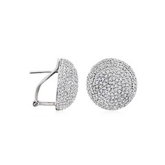 Vintage 4.00 ct. t.w. Diamond Button Earrings in 14kt White Gold