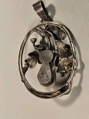 Antique Victorian Sterling Silver Pendant “An Acorn In Oak Leaves” – 35mm x 26mm