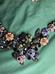 Joan Rivers XXV Classics Collection Necklace Earring Set Enamel Rhinestones