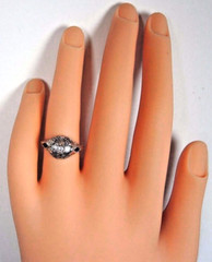 Antique Art Deco Engagement 19K White Gold Ring Size 5.75 UK-L EGL USA