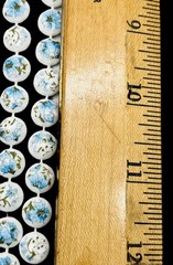 Vintage 1960’s Mid Century Blue Aqua & White Plastic Floral Beaded Necklace