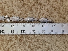 Repousse Silver Tone FISH Choker Necklace w Pearls 17 inches Scarce