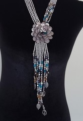 Joan Rivers RETIRED “Starlet Style” RETIRED Lariat Necklace in Silver/Grey