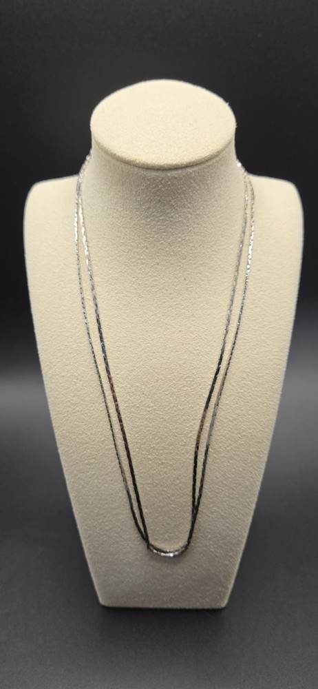 VTG Monet Silver-tone Flat Chain Necklace 28” Inches