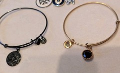 Alex & Ani Lot Of 17 Assorted Black Brooches bracelets Necklace Earrings