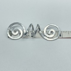 Scarf Slide Silver Tone Hammered Aluminum Double Open Spirals with Center Coil