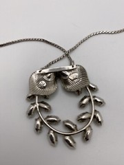 Sterling Van Dell Necklace With Clear Faceted AB Stones 15.5 Inches