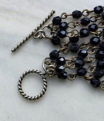 Antique Victorian Religious Multi Strand Drape Necklace Togggle Clasp Beautiful