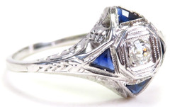 Antique Art Deco 1920’s Diamond Engagement Ring 14K-18K Size 6 UK-L1/2 EGL USA