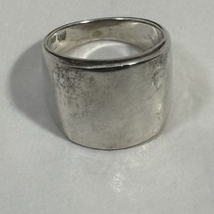 Vintage FAS Sterling Silver 925 Wide Tapered Band Ring Chunky 8.9g Sz 10.5 Thai