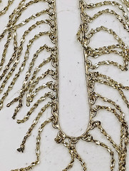 Vintage Fringe Tassel Necklace Black Gunmetal Flapper Era Glamorous