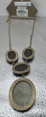 Designer ERICA LYONS Multiple Faceted Stones Cabochon Necklace NWT