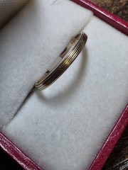 Vintage 14K Yellow Gold Bristol Grooved Eternity Band Wedding Band Ring Size 7.5